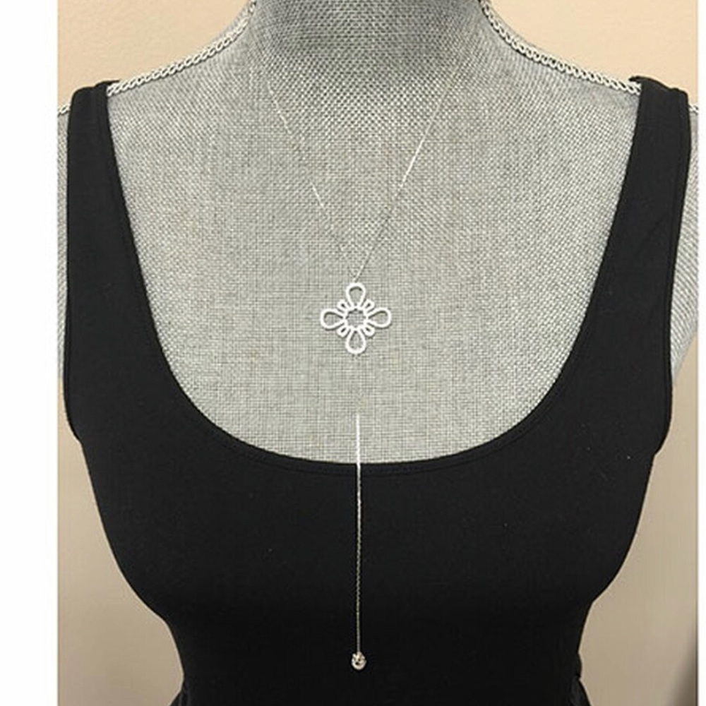 Sterling Silver CZ Flower & Bud Y-Necklace,NWT